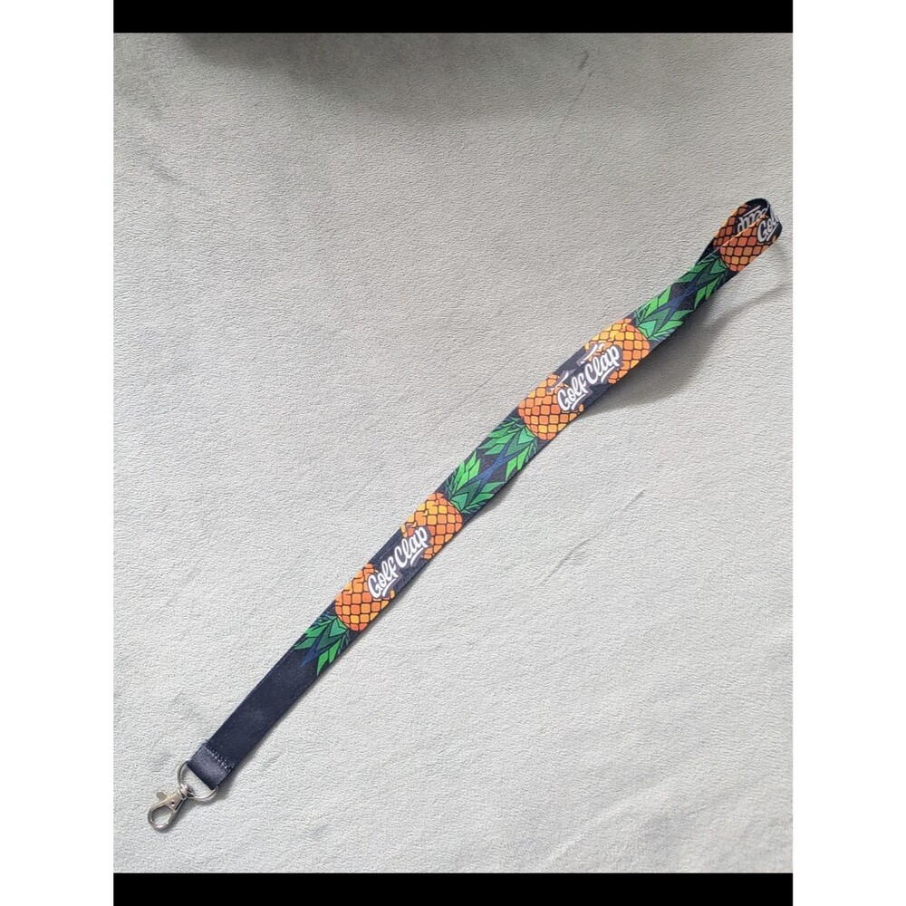 Golf Clap Pineapple Print Lanyard with Swivel Clip